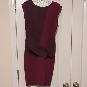 Elegant Burgundy Sleeveless Dress